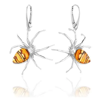 Kolczyki srebrne wiszące pająki