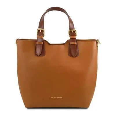 Tuscany Leather TL Bag - skórzana torba Saffiano , kolor cognac TL141696