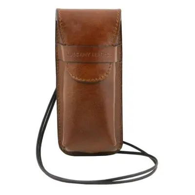 Tuscany Leather Ekskluzywne skórzane etui na okulary/smartfon/zegarek , kolor brązowy TL141282