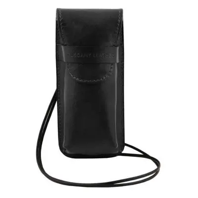 Tuscany Leather Ekskluzywne skórzane etui na okulary/smartfon/zegarek , kolor czarny TL141282