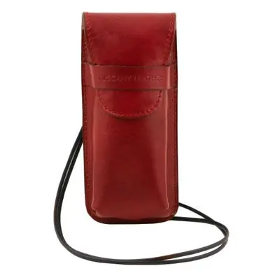 Tuscany Leather Ekskluzywne skórzane etui na okulary/smartfon/zegarek , kolor czerwony TL141282