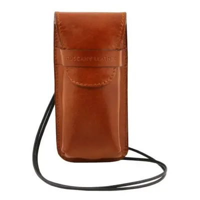 Tuscany Leather Ekskluzywne skórzane etui na okulary/smartfon - rozmiar L , kolor miodowy TL1413