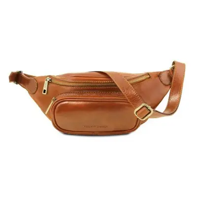 Tuscany Leather Skórzana saszetka na biodra - typu nerka , kolor miodowy TL141797