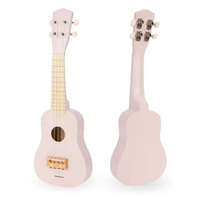 Drewniana gitara dla dzieci - ukulele - kolor różowy