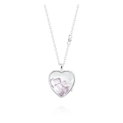 Naszyjnik ze srebra MY SECRET HEART - kwarc różowy