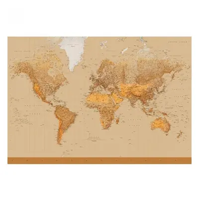 Fototapeta Mapa Świata 366x254cm brąz