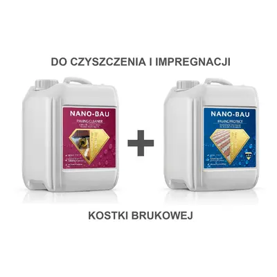 Nano-Bau do Kostki Brukowej -zestaw impregnat + czyścik 10L Impregnat + 10L czyścik