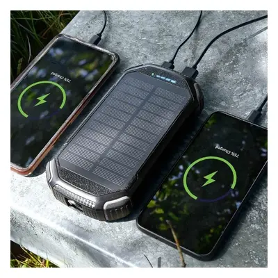 Survivalowy Powerbank Wielofunkcyjny - 20 000 mAh Latarka i Panelem Słonecznym