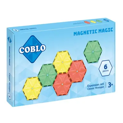 COBLO, magnetyczne klocki konstrukcyjne 6 płyt Hexagon 14 cm