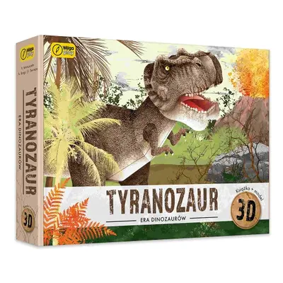 Książka i puzzle 3D era diznozaurów Tyranozaur