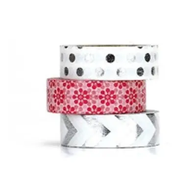 taśma dekoracyjna washi tape silver red Tafelgut