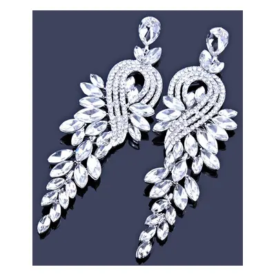 KOLCZYKI srebrne WISZĄCE kryształki ŚLUBNE długie