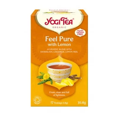 Herbata FEEL PURE WITH LEMON Detox z cytryną BIO 17 torebek Yogi Tea