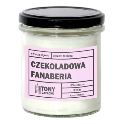 Świeca sojowa naturalna zapachowa CZEKOLADOWA FANABERIA - najlepsza aromatyczna bezpieczna ręczn