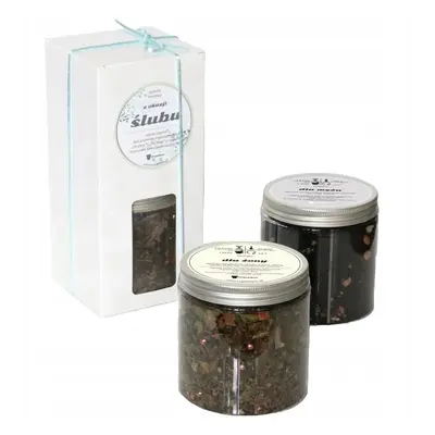 Gotowy zestaw prezentowy „Dla Męża i Dla Żony“ elegancka kompozycja herbata czarna i biała PREMIUM prezent upominek na rocznicę 