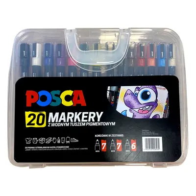 Zestaw POSCA 20 Markerów Plastikowa Teczka