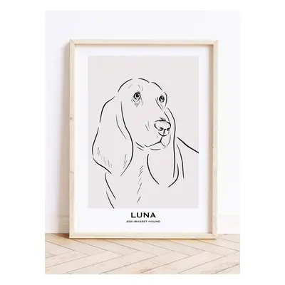 Prezent dla właściciela basset hounda - personalizowany plakat z psem (BASSET HOUND) 10x15cm