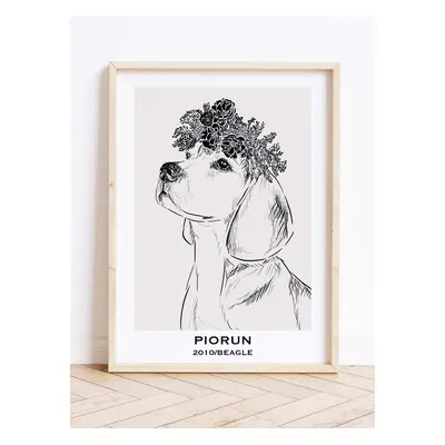 Prezent dla miłośnika psów- personalizowany plakat z psem (BEAGLE) 10x15cm