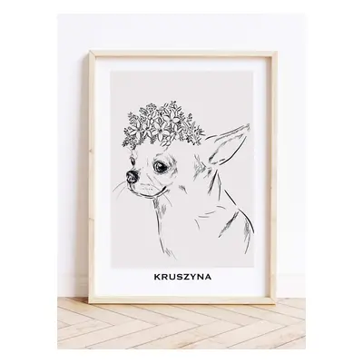 Prezent dla miłośniczki psów- personalizowany plakat z psem (CHIHUAHUA) 10x15cm