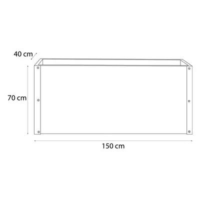 Donica ogrodowa metalowa150x40x70  RAL7016  antracyt