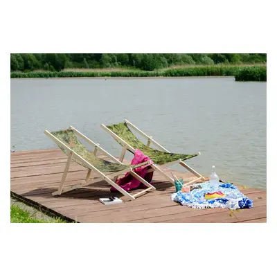 Leżak plażowy/ogrodowy drewniany POMARAŃCZOWY