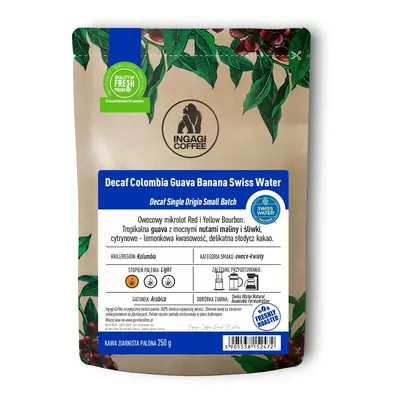 Kawa Decaf Colombia Guava Banana Swiss Water 1000g