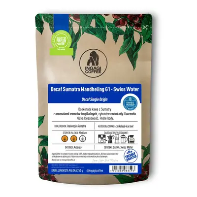 Kawa ziarnista bezkofeinowa Sumatra 250g