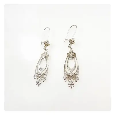 Kolczyki srebrne - Vintage white Earrings