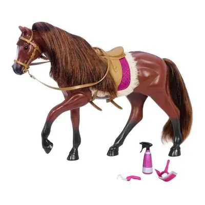 CIEMNOBRĄZOWY KOŃ dla lalki 15 cm Brown American Quarter Horse