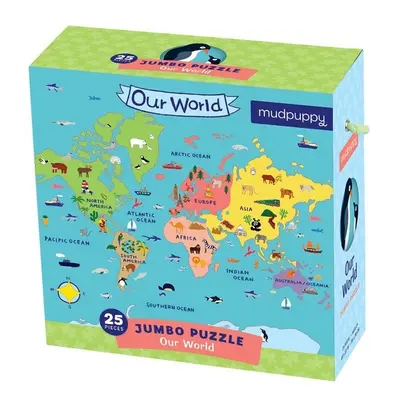 MAPA ŚWIATA puzzle podłogowe jumbo 25 el.