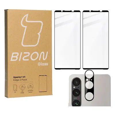 2x Szkło + szybka na aparat BIZON Edge 2 Pack do Sony Xperia 1 VI