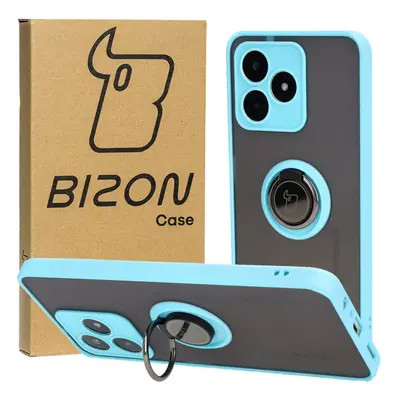 Etui z uchwytem na palec Bizon Case Hybrid Ring do Realme C53 / C51, przydymione z jasnoniebiesk