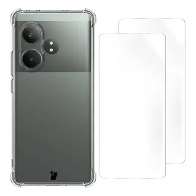 Elastyczne etui + 2x folia na ekran Bizon Case Clear Pack do Realme GT 6/GT 6T, przezroczyste