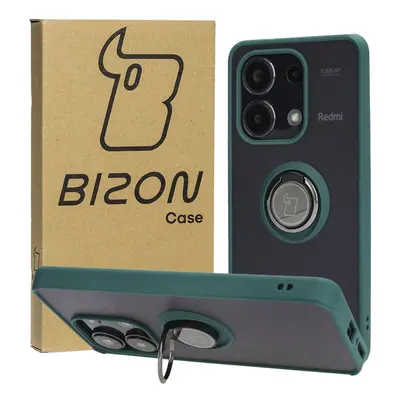 Etui z uchwytem na palec Bizon Case Hybrid Ring do Xiaomi Redmi Note 13 4G, przydymione z ciemno