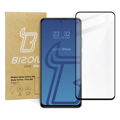 Szkło hartowane Bizon Glass Edge 2 do Xiaomi Redmi Note 12 Pro 4G/11 Pro 4G/5G, czarne