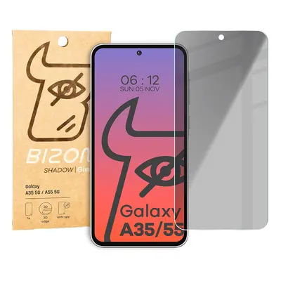 Prywatyzujące szkło hartowane Bizon Glass Clear Shadow do Galaxy A35 / A55 5G, przyciemniane