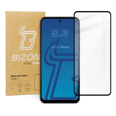 Szkło hartowane Bizon Glass Edge 2 do Motorola Moto G14 / G54 / G55, czarne