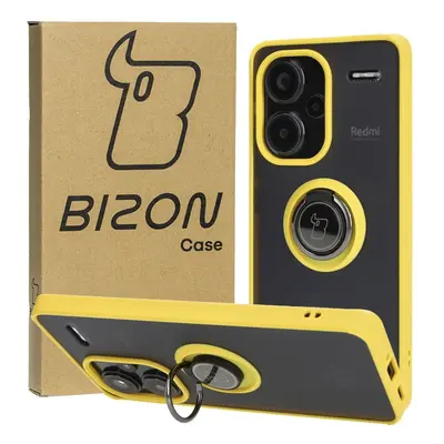 Etui z uchwytem na palec Bizon Case Hybrid Ring do Xiaomi Redmi Note 13 Pro+ 5G, przydymione z ż