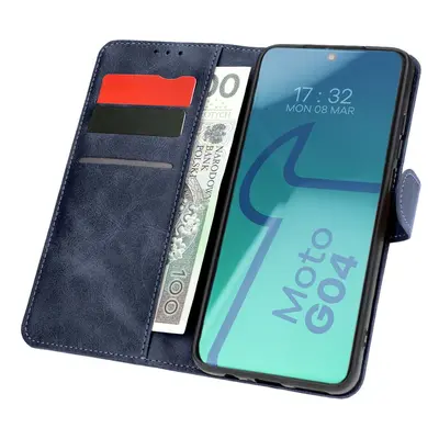 Etui z klapką Bizon Case Pocket do Motorola Moto G04 / G24, granatowe