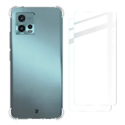 Etui + 2x folia Bizon Case Clear Pack do Motorola Moto G72, przezroczyste