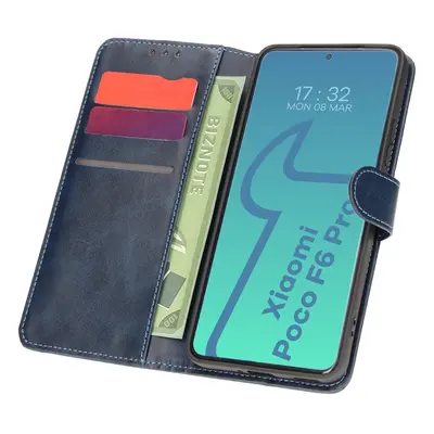 Etui z klapką Bizon Case Pocket do Xiaomi Poco F6 Pro, granatowe