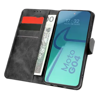 Etui z klapką Bizon Case Pocket do Motorola Moto G04 / G24, czarne