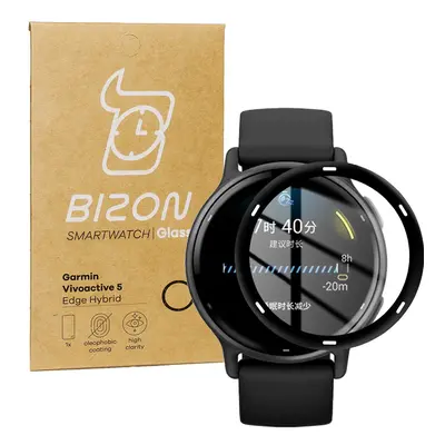 Szkło hybrydowe Bizon Glass Watch Edge Hybrid dla Garmin Vivoactive 5, czarne