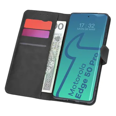 Etui z klapką Bizon Case Pocket do Motorola Edge 50 Pro, czarne