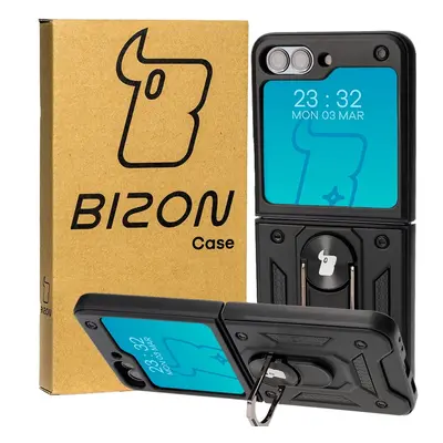 Etui Bizon Case Shield Ring do Samsung Galaxy Z Flip5, czarne