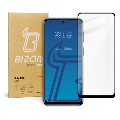 Szkło hartowane Bizon Glass Edge do Motorola Moto G42, czarne