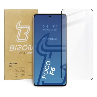 Szkło hartowane Bizon Glass Edge 2 do Xiaomi Poco F6, czarne