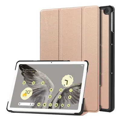 Etui Bizon Case Tab Croc do Google Pixel Tablet, różowozłote