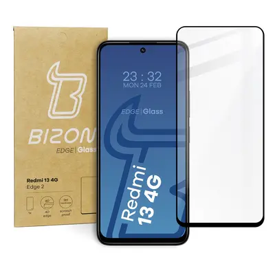 Szkło hartowane Bizon Glass Edge 2 do Xiaomi Redmi 13 4G, czarne