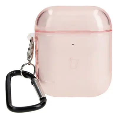 Etui Bizon Case Headphone Clear do Airpods 1/2, przezroczysto-różowe